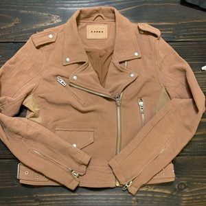 Blank NYC brown/tan Moto jacket with mesh